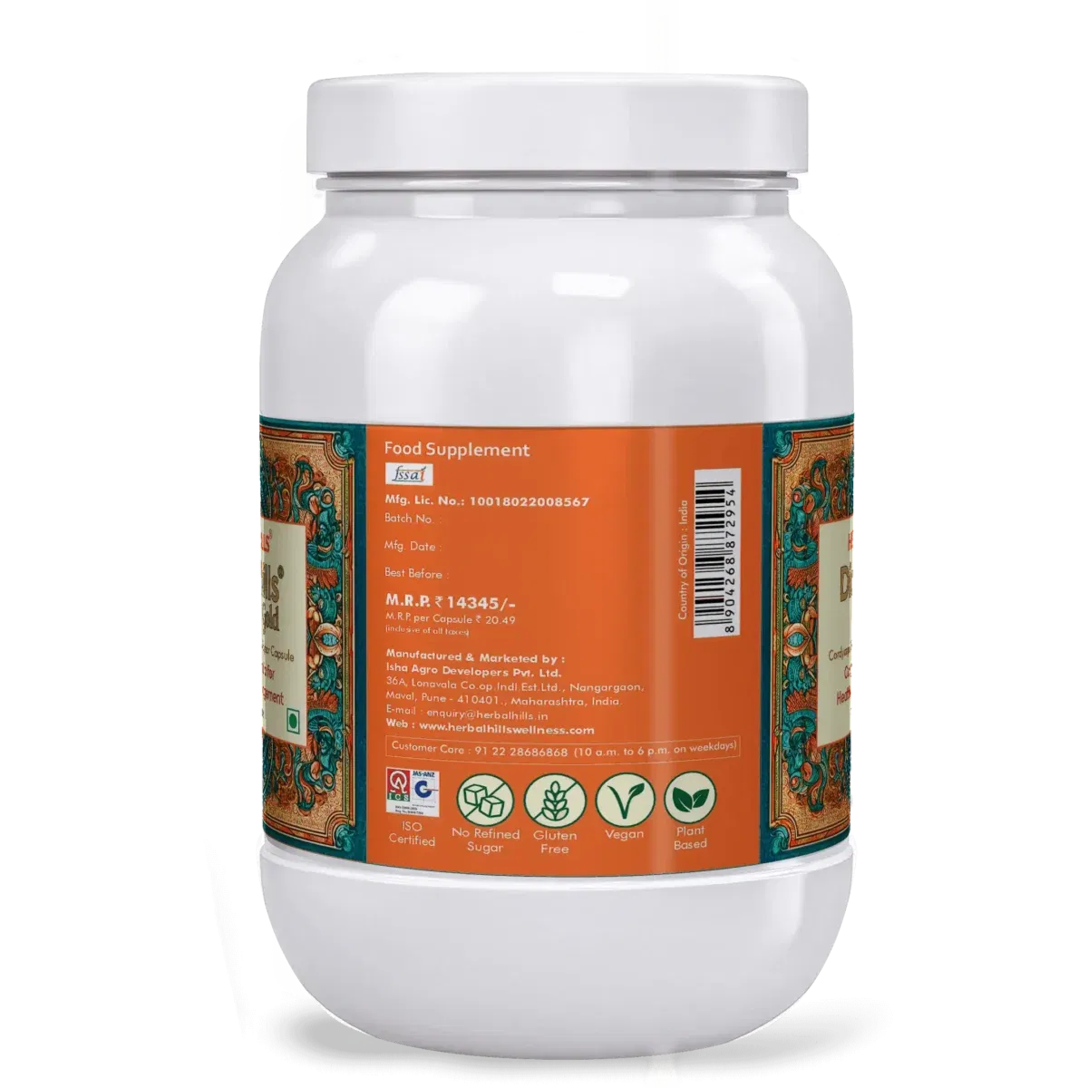 Herbal Hills Diabohills Cordyceps Capsules – Sugar Management Support - 700 Capsules - Image 3
