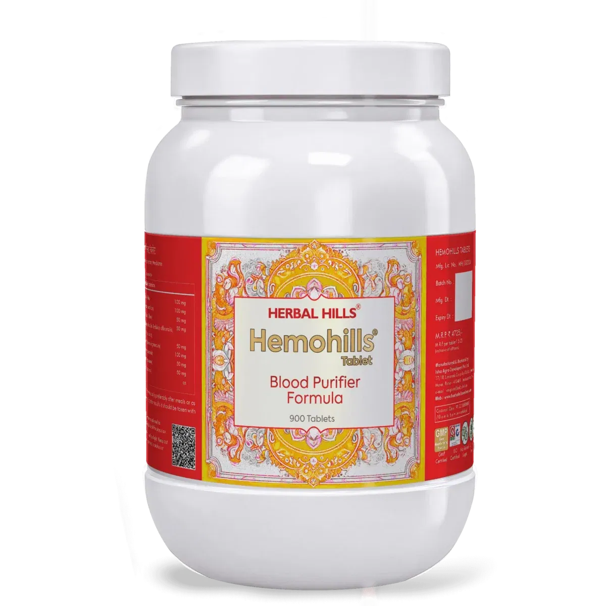 Ayurvedic Blood Purifier Tablets - Hemohills - 900 Tablets - Image 1