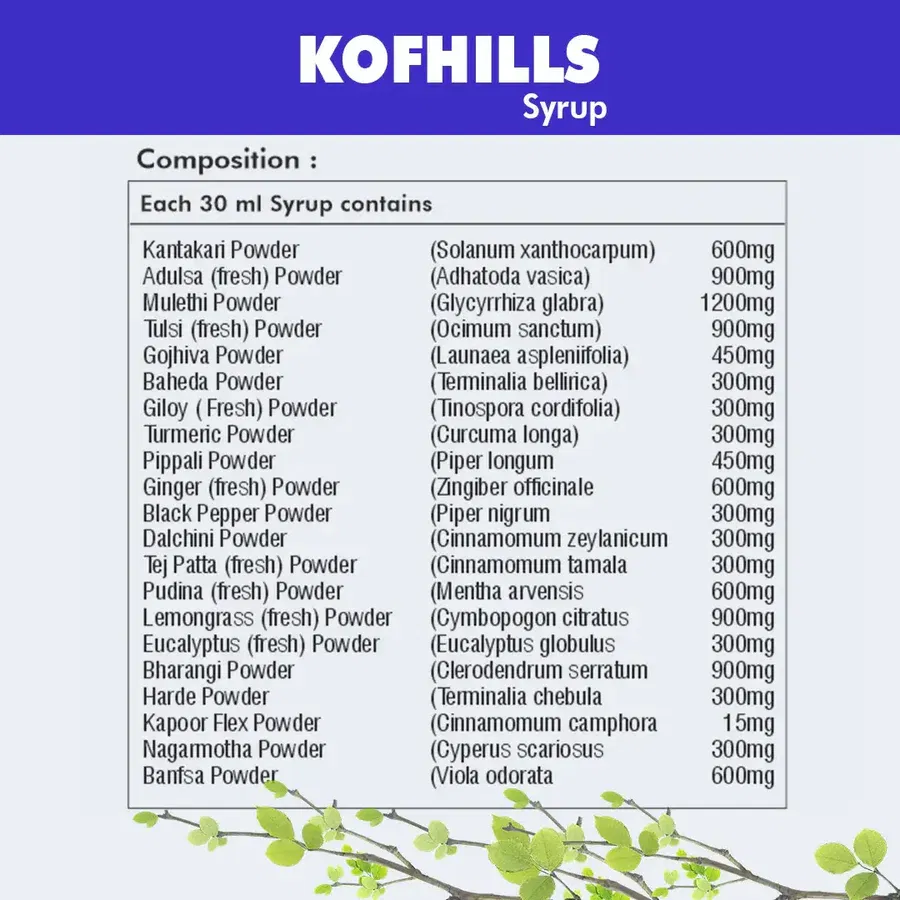 S9466-1_1 Kofhills Syrup, Ayurvedic respiratory care syrup, Promotes Lung Health, Natural cough, cold reliever, Immune system respiratory support - Image 2